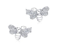 Little Bee with CZ Silver Stud Earring STS-5100
